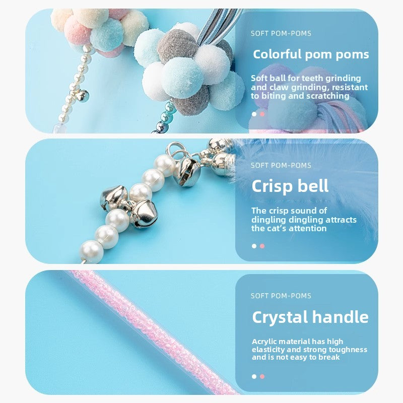 Feather Bell Cat Teaser Wand Toys