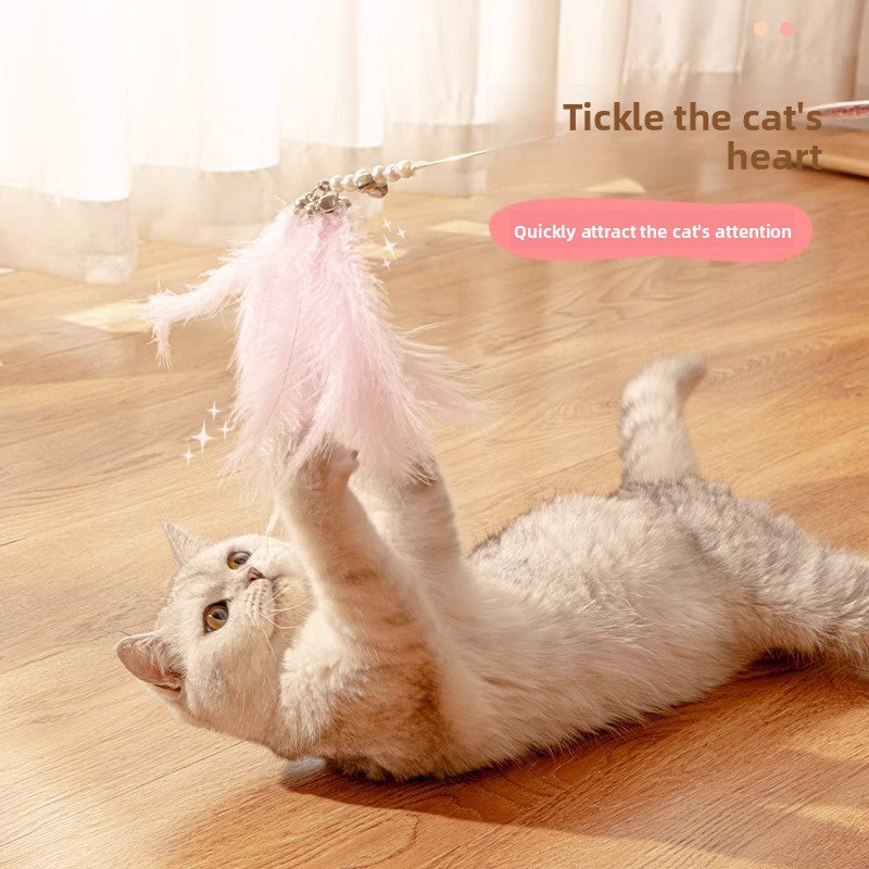 Feather Bell Cat Teaser Wand Toys