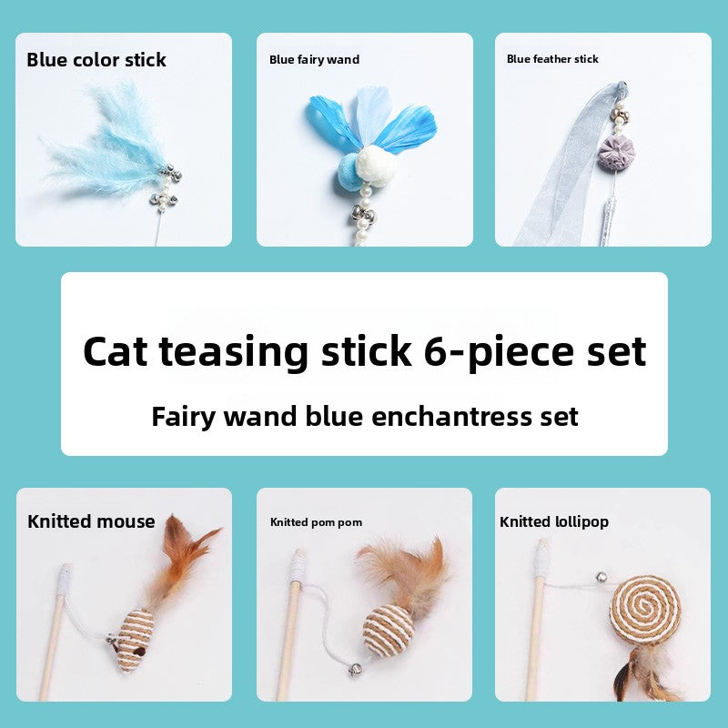 Feather Bell Cat Teaser Wand Toys