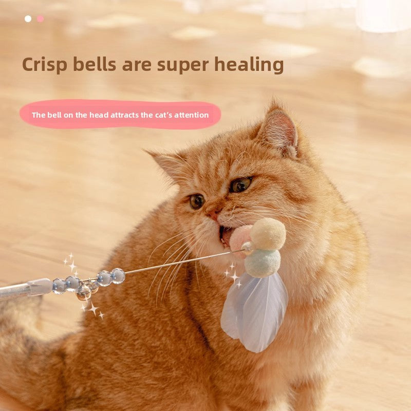 Feather Bell Cat Teaser Wand Toys