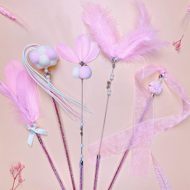 Feather Bell Cat Teaser Wand Toys