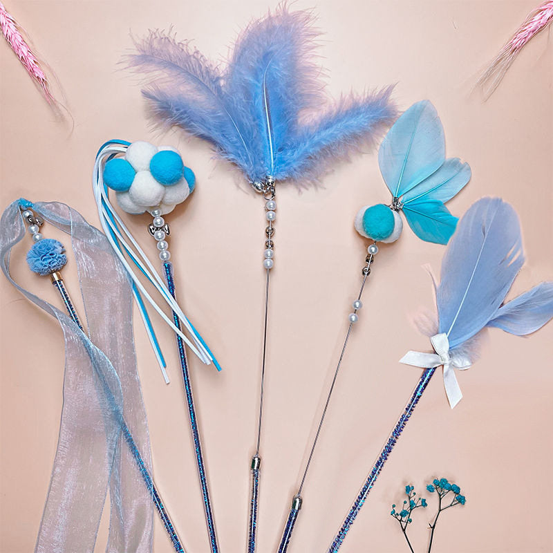 Feather Bell Cat Teaser Wand Toys