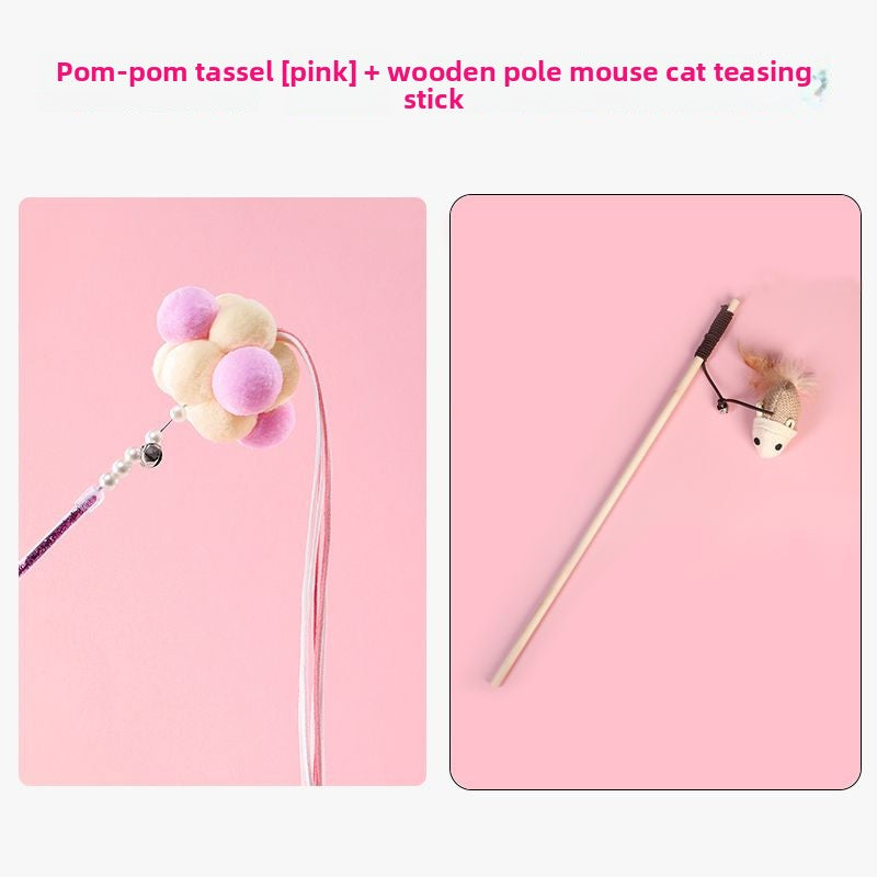 Feather Bell Cat Teaser Wand Toys